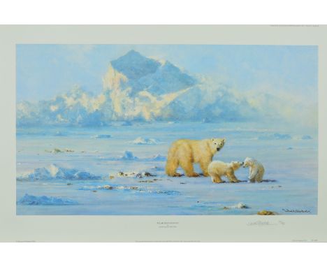 DAVID SHEPHERD (BRITISH 1931-2017) 'POLAR BEAR COUNTRY', a limited edition print 77/950, signed and numbered in pencil, with 