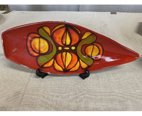 A vintage Poole pottery ceramic tray L43cm 
