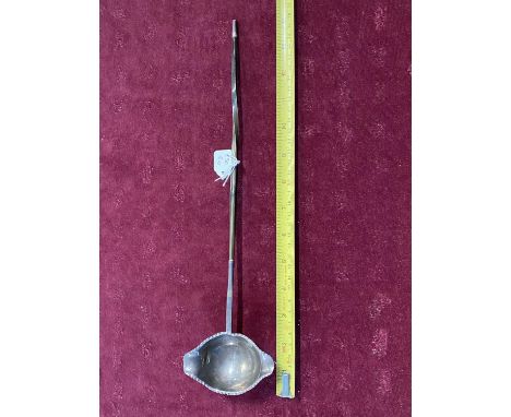 A antique provincial silver toddy ladle with twisted horn handle 