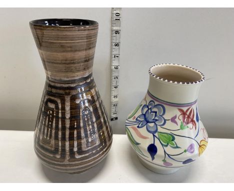 A collectable Rye pottery vase and a Poole pottery vase 