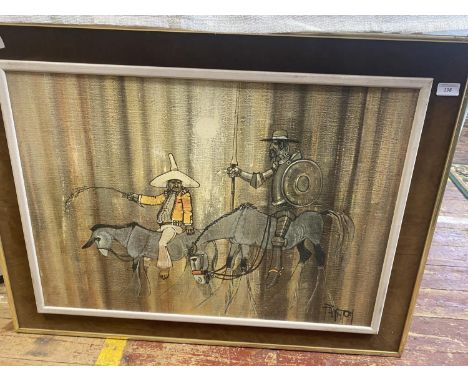 A large Don Quixote themed print by Colin Paynton from the 1970's 93x68cm, shipping unavailable 