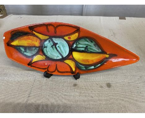 A vintage Poole pottery ceramic tray L43cm 