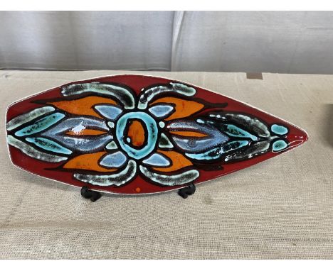 A vintage Poole pottery ceramic tray L43cm 