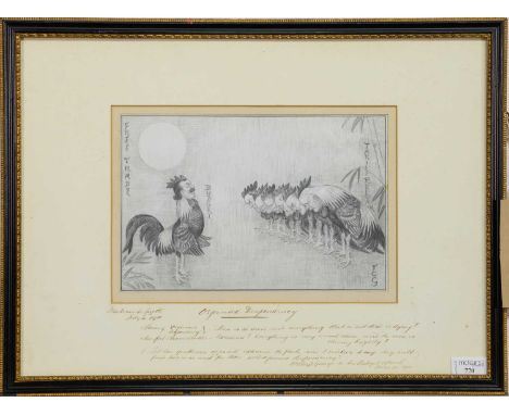 FRANCIS CARRUTHERS GOULD (BRITISH 1844-1925), Organised Despondency ORIGINAL POLITICAL SATIRICAL CARTOON,pencil and ink on pa