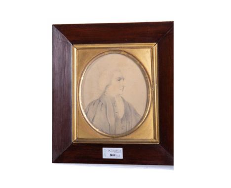 REGENCY PORTRAIT OF A GENTLEMAN LATE 18TH CENTURY pencil on paper, mounted, framed and under glass, along with a 19th century