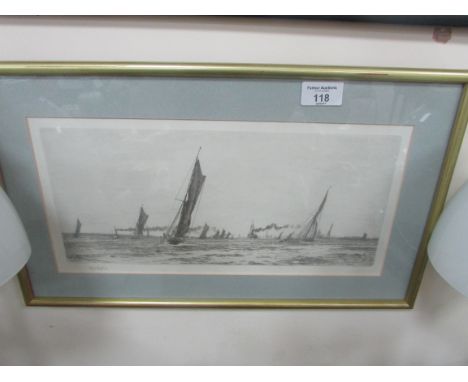 Framed print signed 'Wyllie'