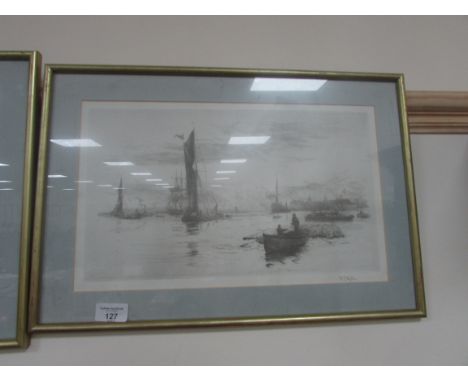 Framed print signed 'Wyllie'