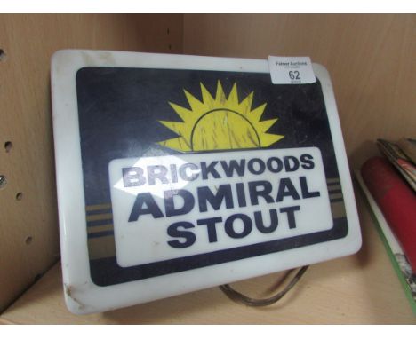 Brickwoods Admiral Stout electric light beer sign