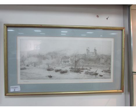 Framed print signed 'Wyllie'