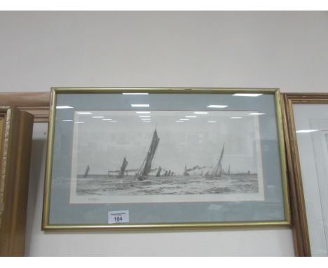 Framed print signed 'Wylllie'