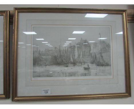 Framed limited edition print 62/950 signed 'Wyllie'