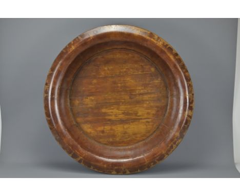 A 1920S Chinese Wooden Bath/Basin With Metal Trims. Diameter Approx. 79.5 Cm