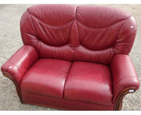 Modern leather two seat sofa (width 135cm) 