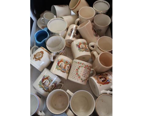 Aynsley Charles and Diana commemorative mug, King George V and Queen Mary silver jubilee Copeland Spode mug and a selection o