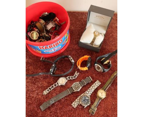Quantity of various ladies and gents wristwatches in one box, including ladies Rotary boxed watch 
