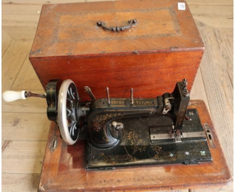 19th C vintage cased Frister hand sewing machine 