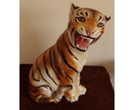 Large ceramic figure of a tiger (approx 60cm high) 