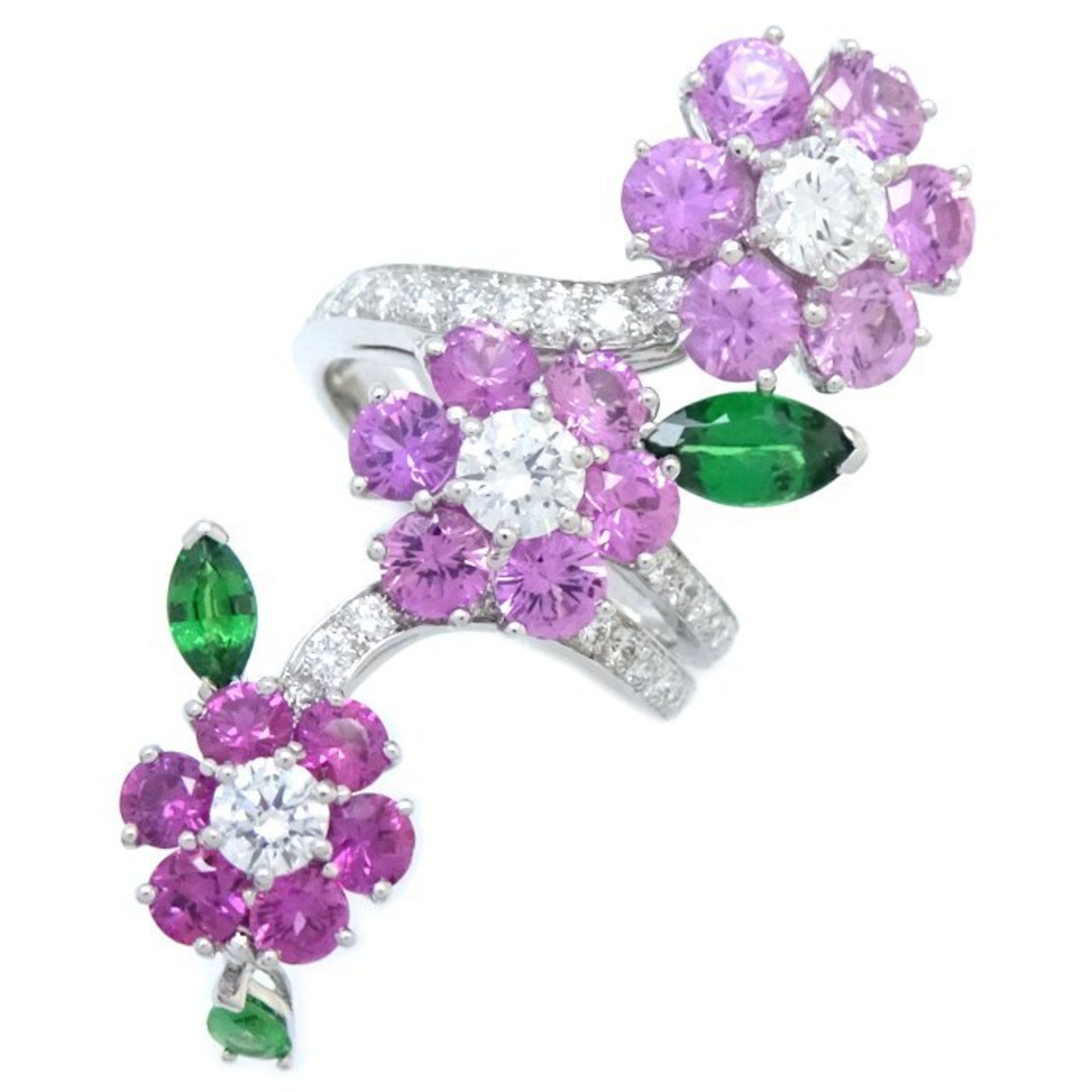 Van Cleef & Arpels Folio des Pres Ring #52 Diamond Flower Motif K18WG White Gold 293131