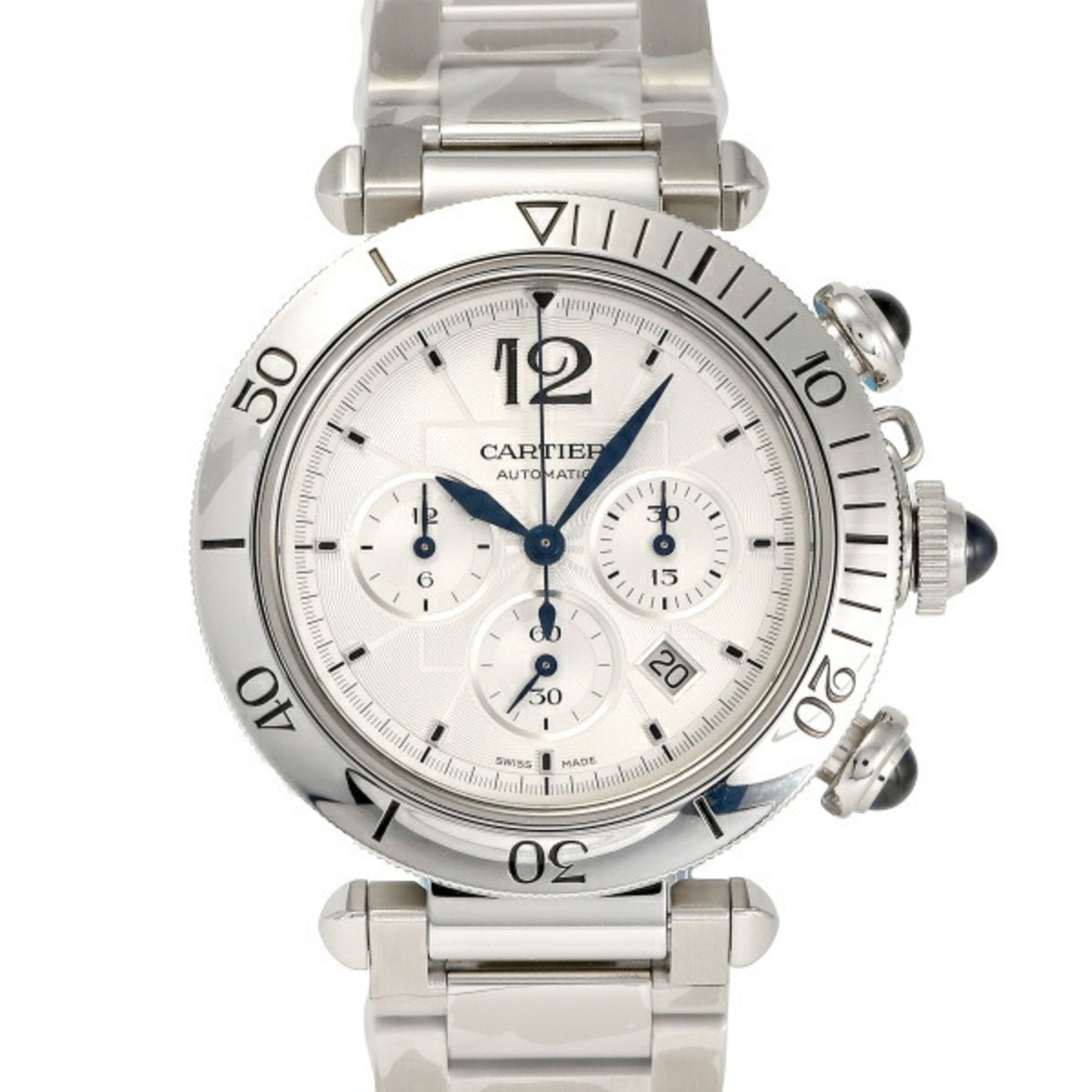 Cartier Pasha de Watch WSPA0018 Silver Dial Men's __