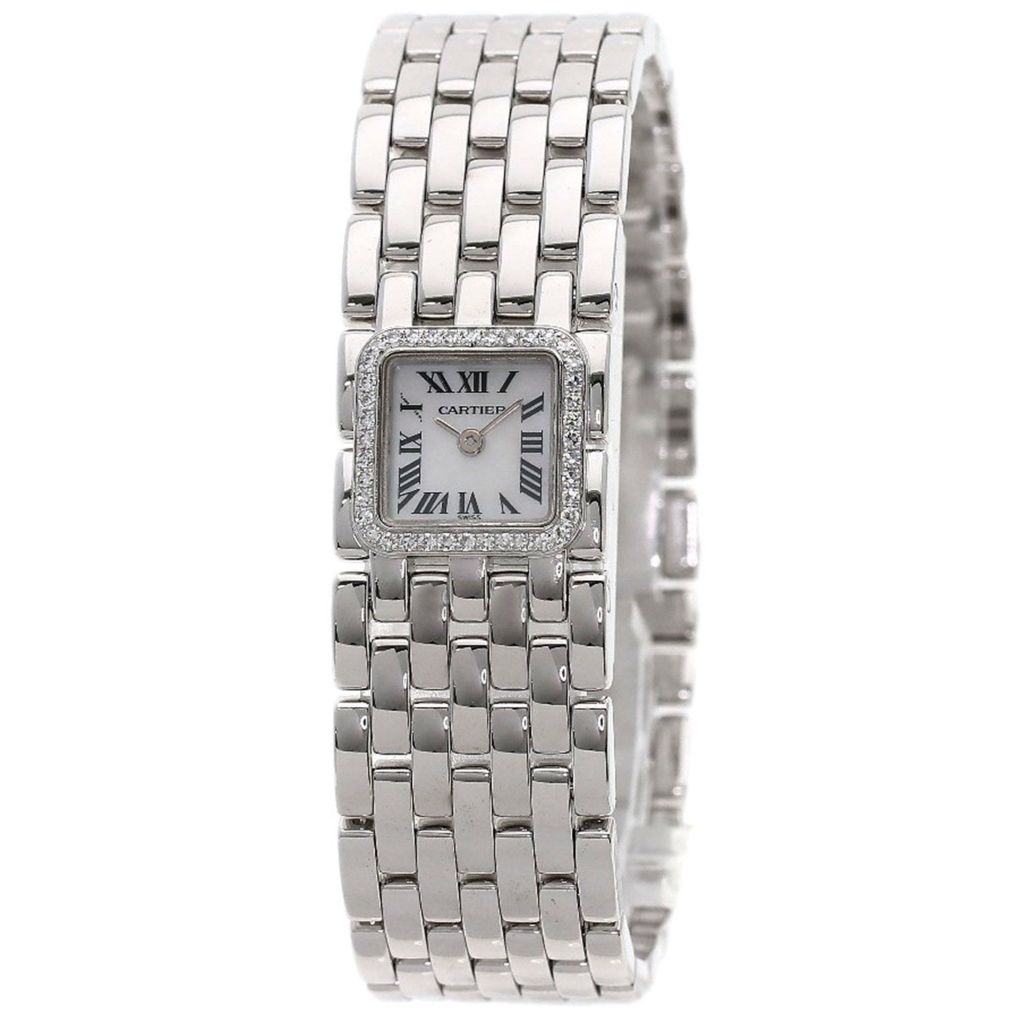 Cartier WG3002T8 Panthere Mini Ruban Diamond Watch K18 White Gold K18WG Women's