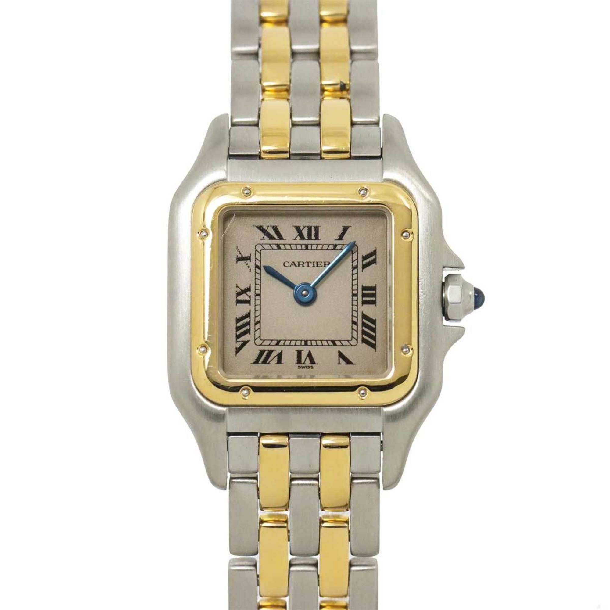 Cartier Panthere SM 2 Row W25029B6 Combi Women's Watch Ivory K18YG Yellow Gold Quartz