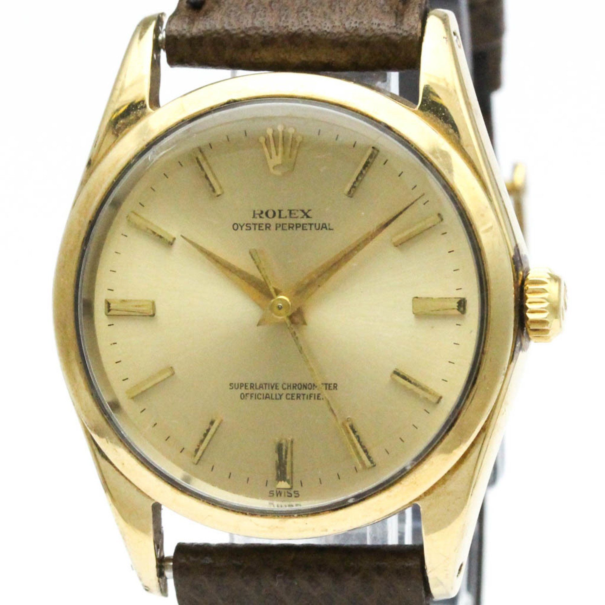 Vintage ROLEX Oyster Perpetual 1014 Gold Plated Automatic Mens Watch