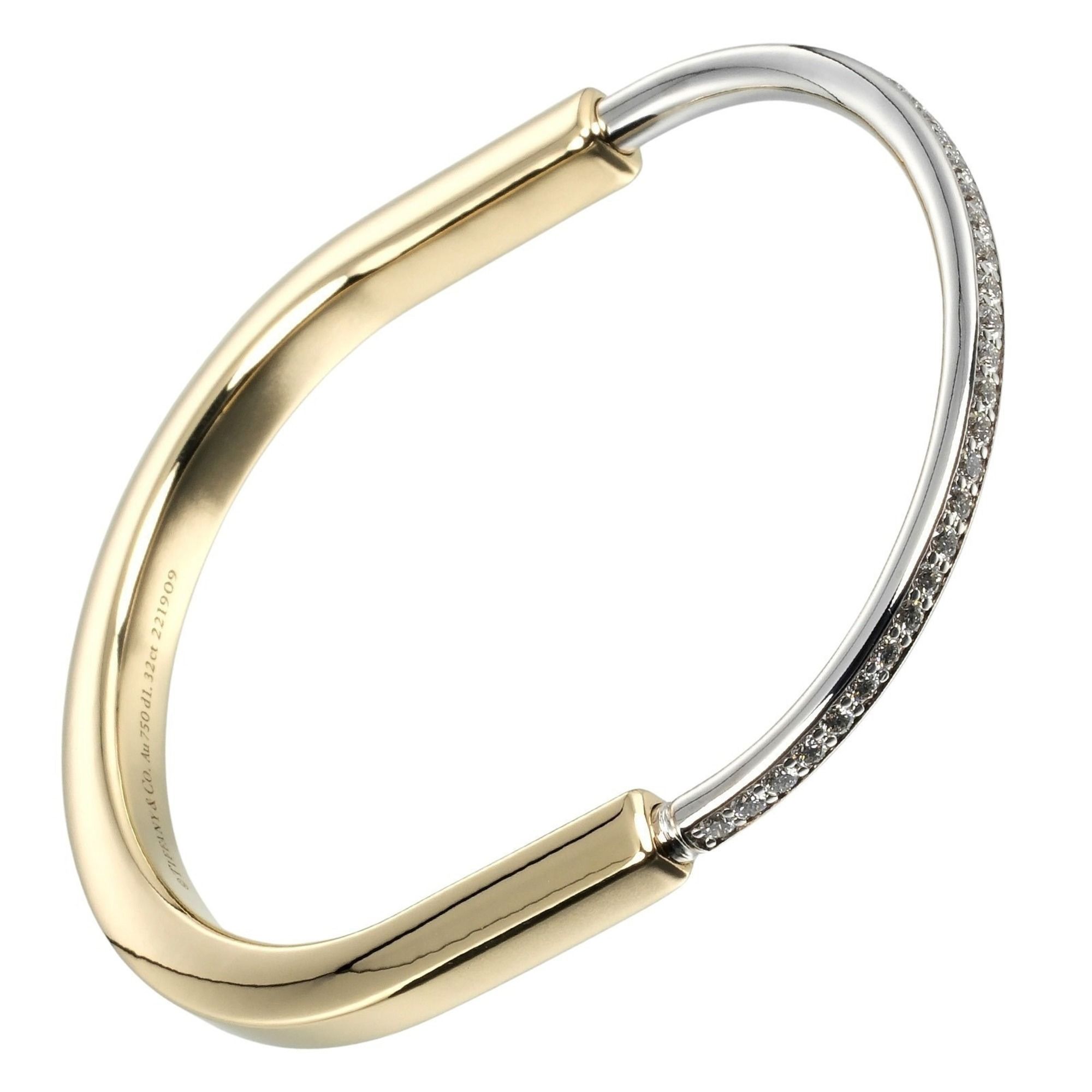 Tiffany & Co. Rock Bracelet, K18YG, WG, Yellow Gold, White Diamond, Approx. 38g