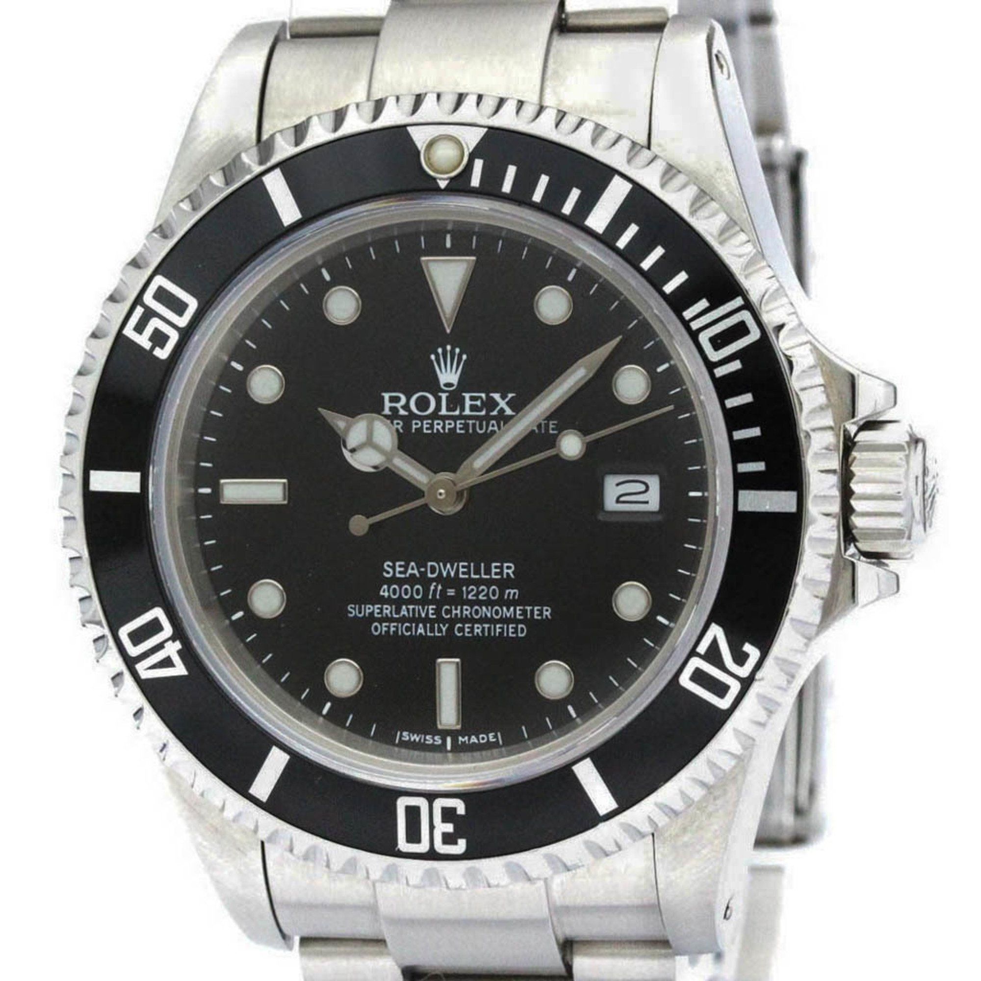 Polished ROLEX Sea Dweller 16660 Stainless Steel Automatic Mens Watch