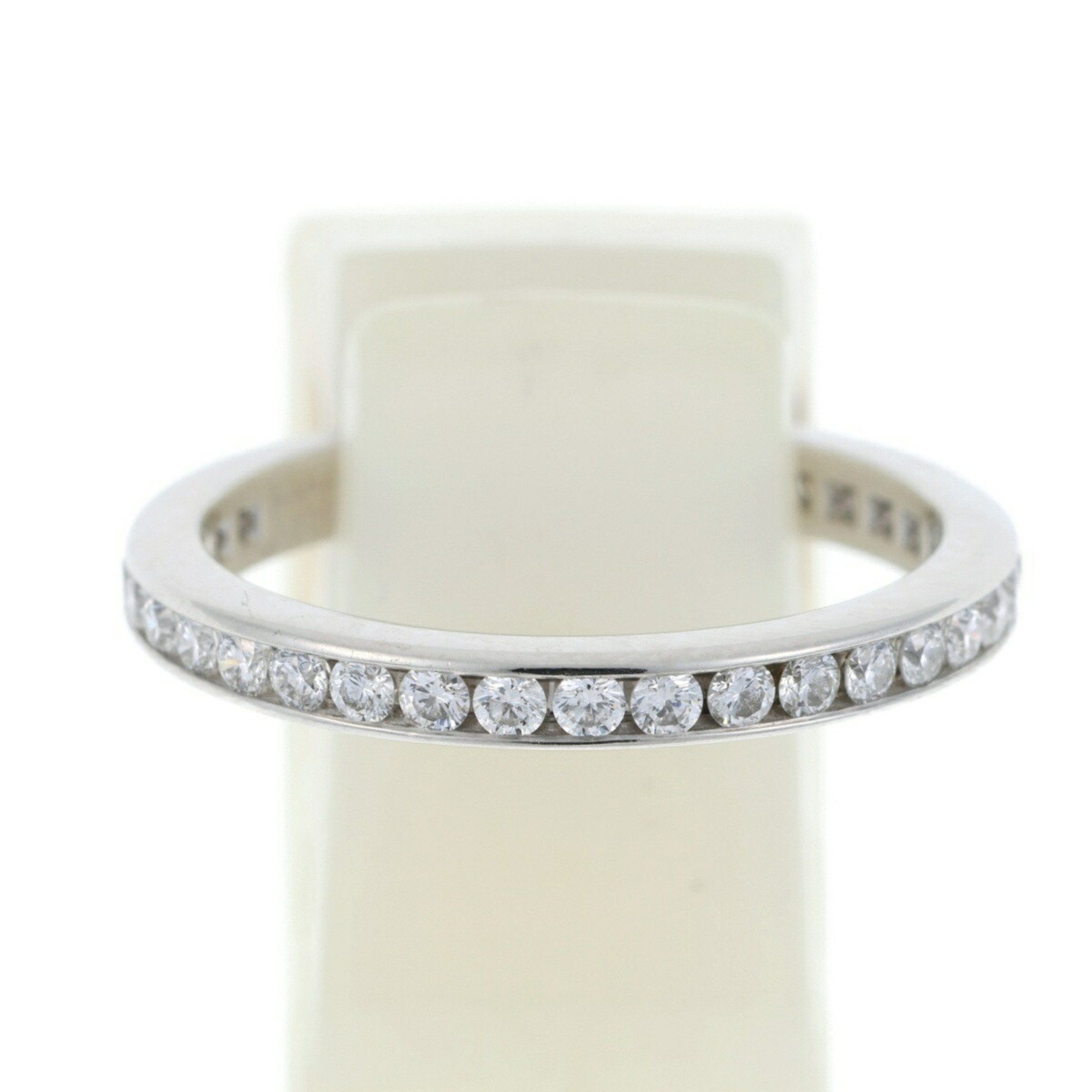 Tiffany & Co. Full Circle Diamond Ring Channel Setting Pt950 Platinum L-157523
