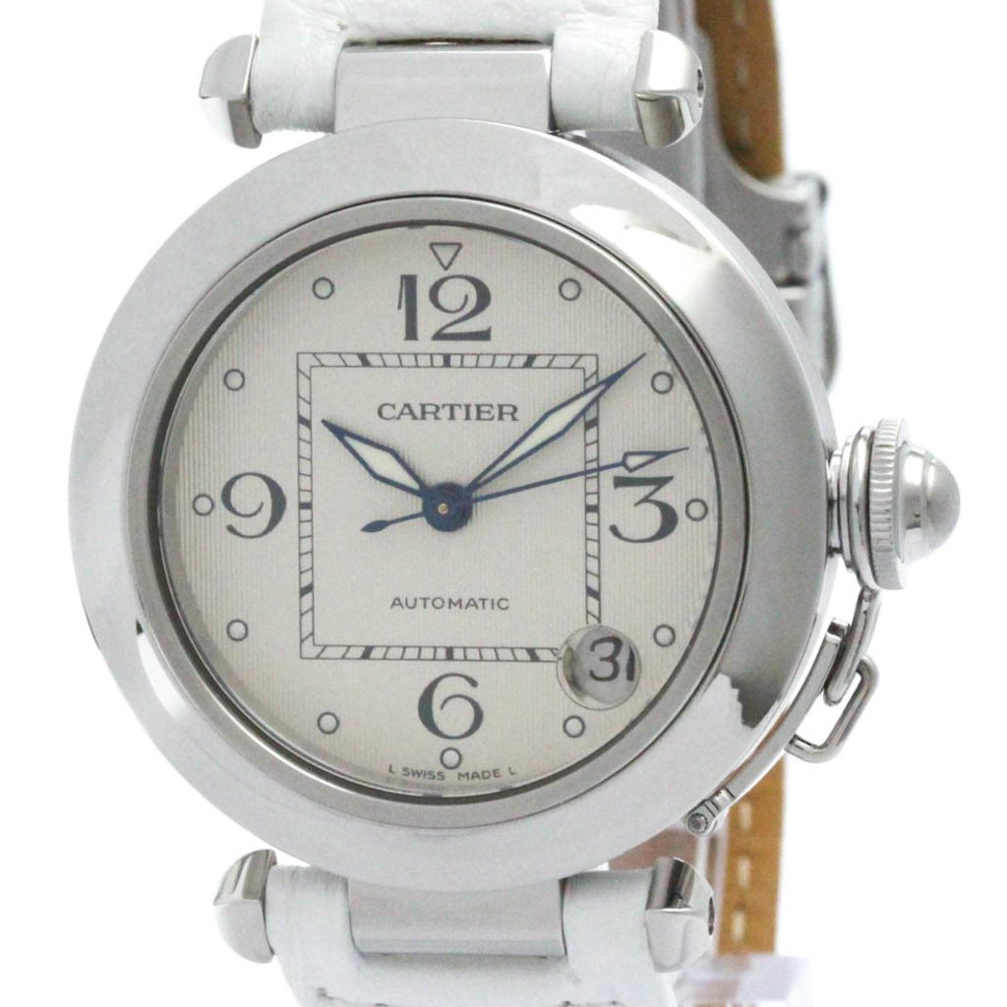 Polished CARTIER Pasha C Steel Automatic Ladies Watch W3106199