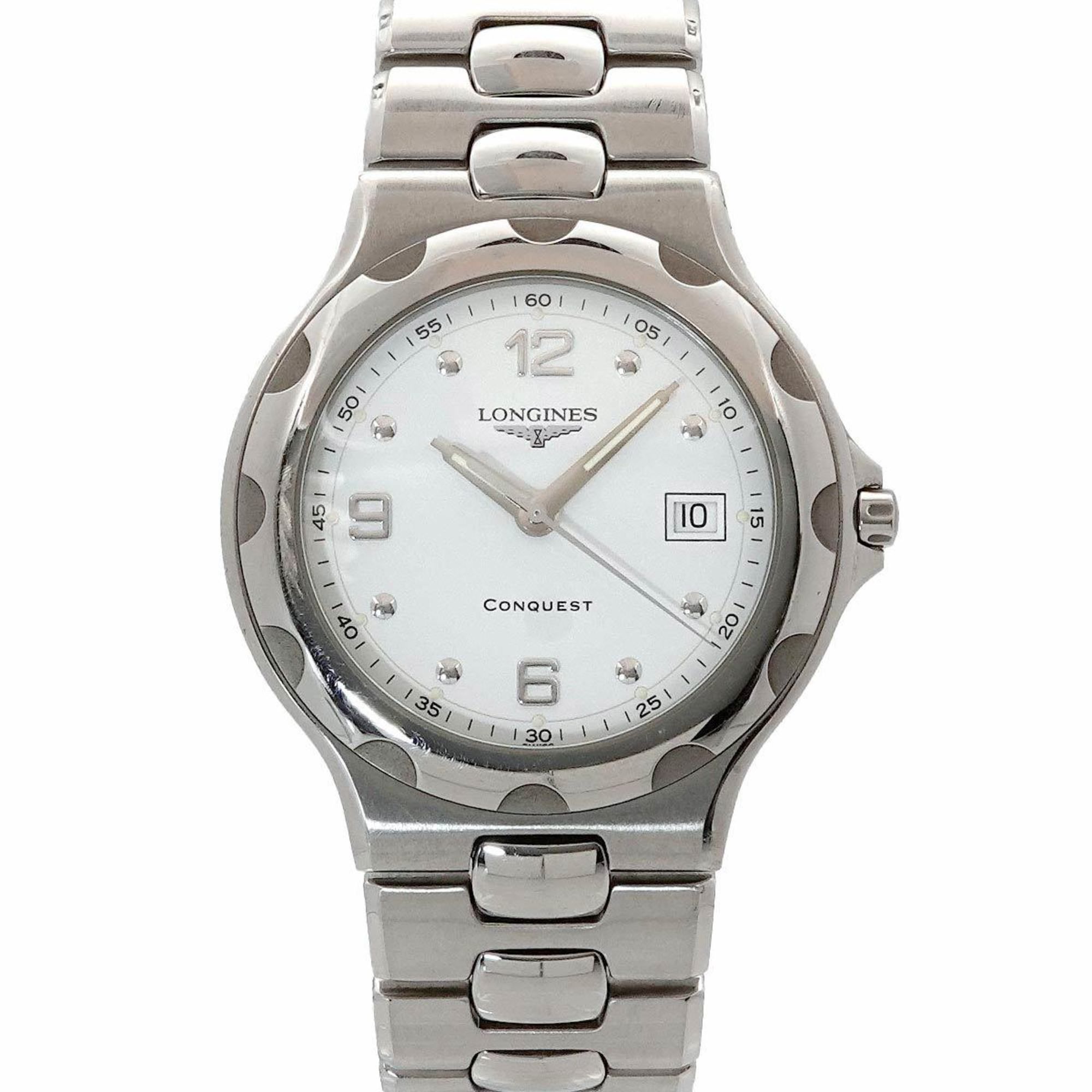 Longines Conquest L1 633 4 Men's Watch Date White Quartz