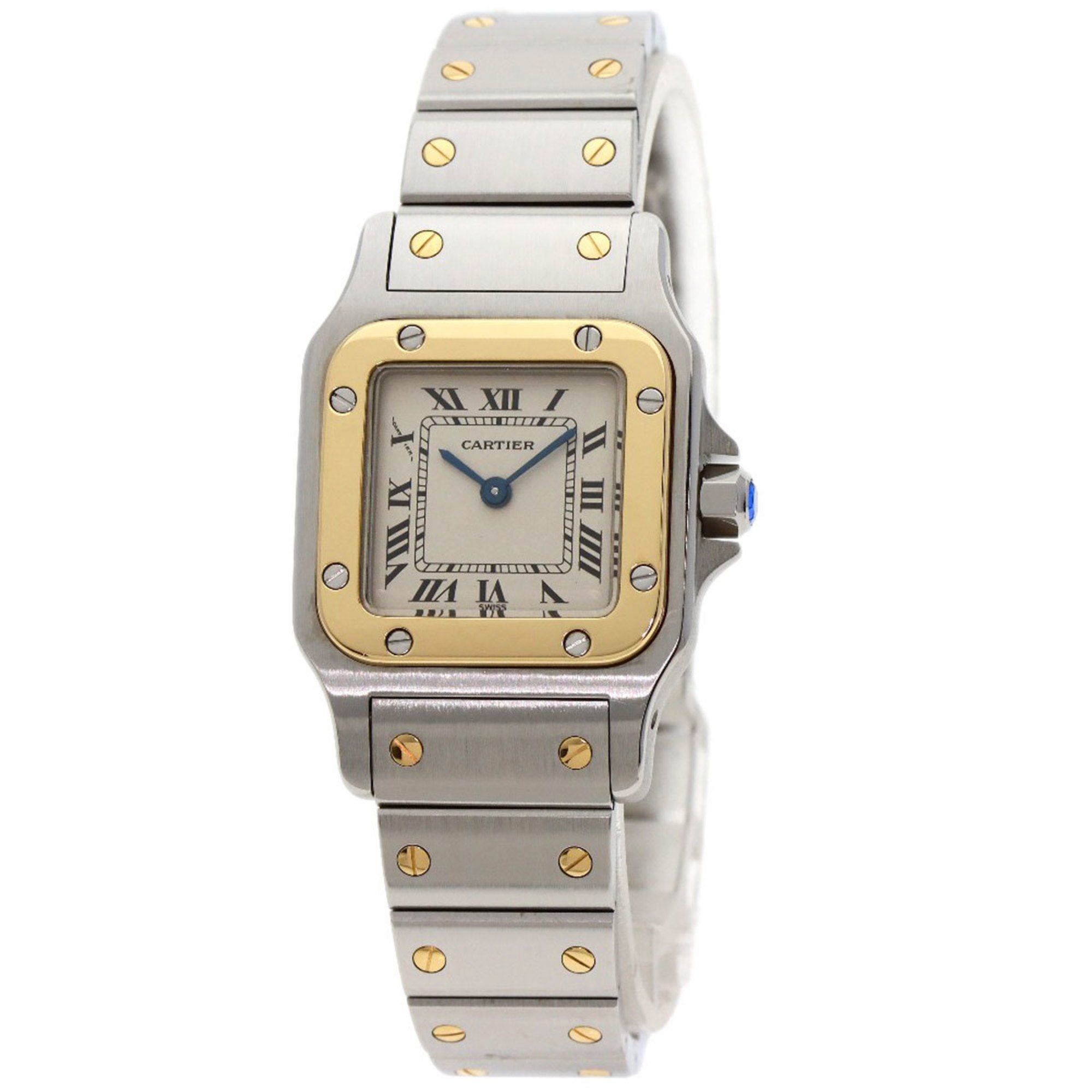 Cartier W20012C4 Santos Galbe SM Watch Stainless Steel SSxK18YG Women's