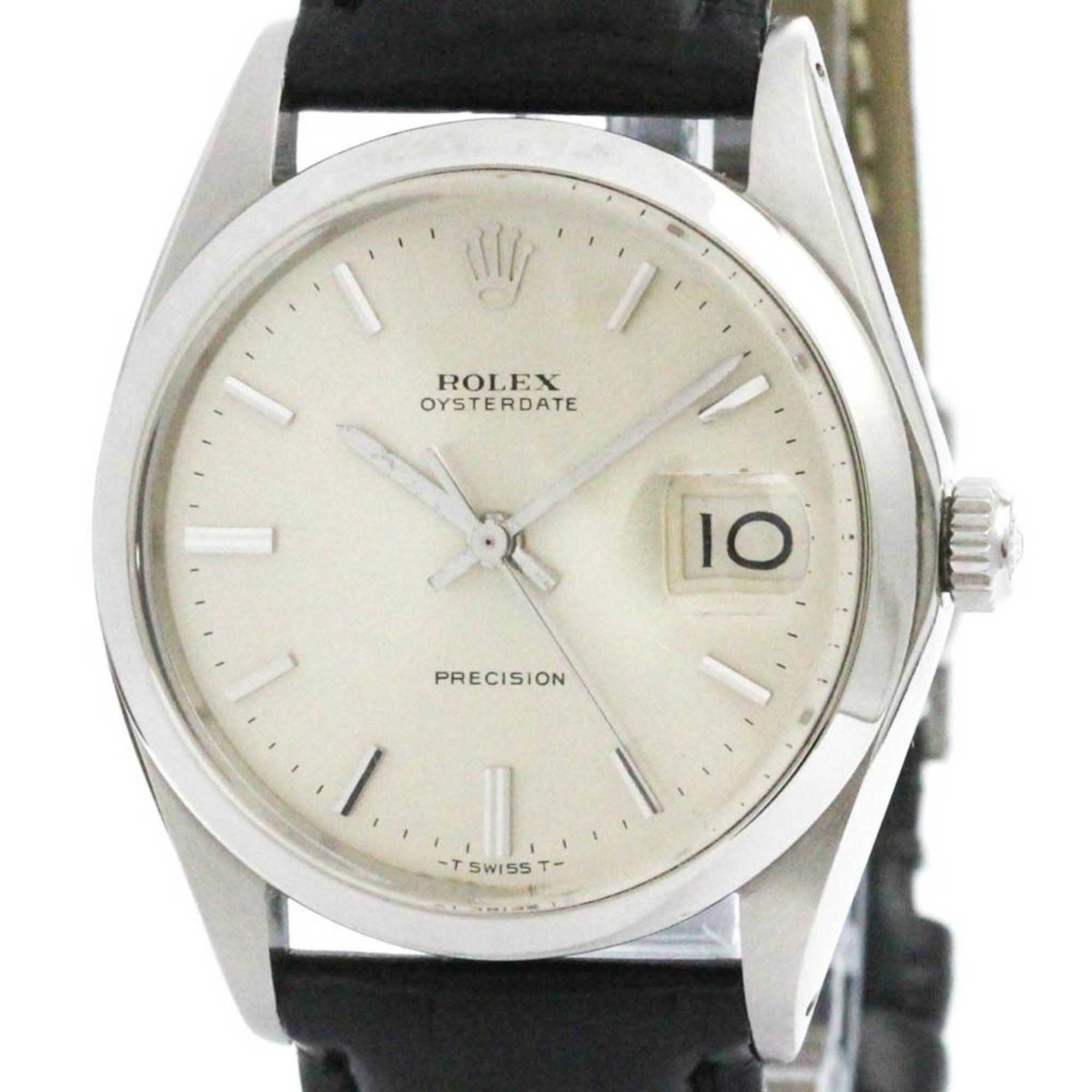 Vintage ROLEX Oyster Date Precision 6694 Steel Hand Winding Mens Watch