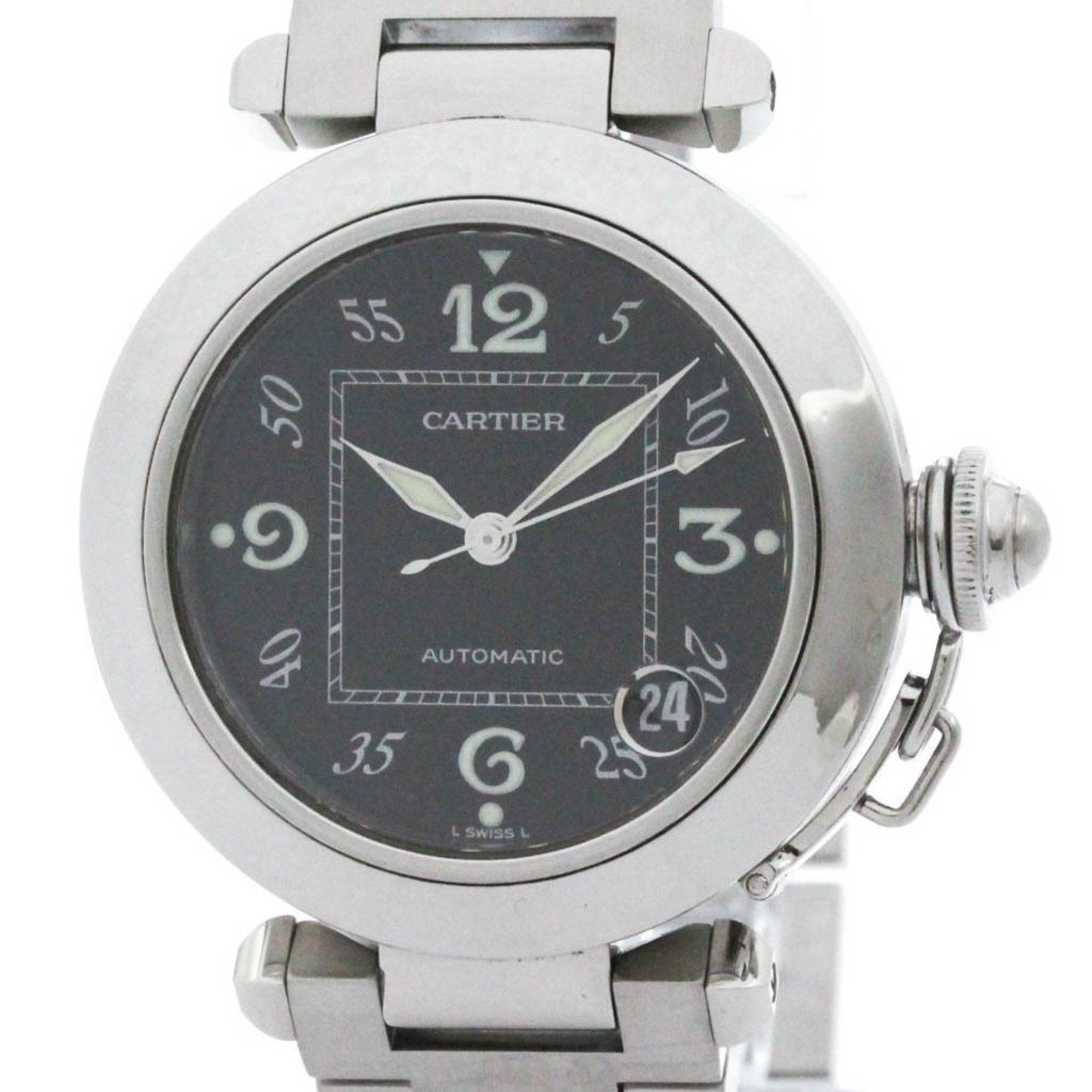 Polished CARTIER Pasha C Steel Automatic Unisex Watch W31043M7