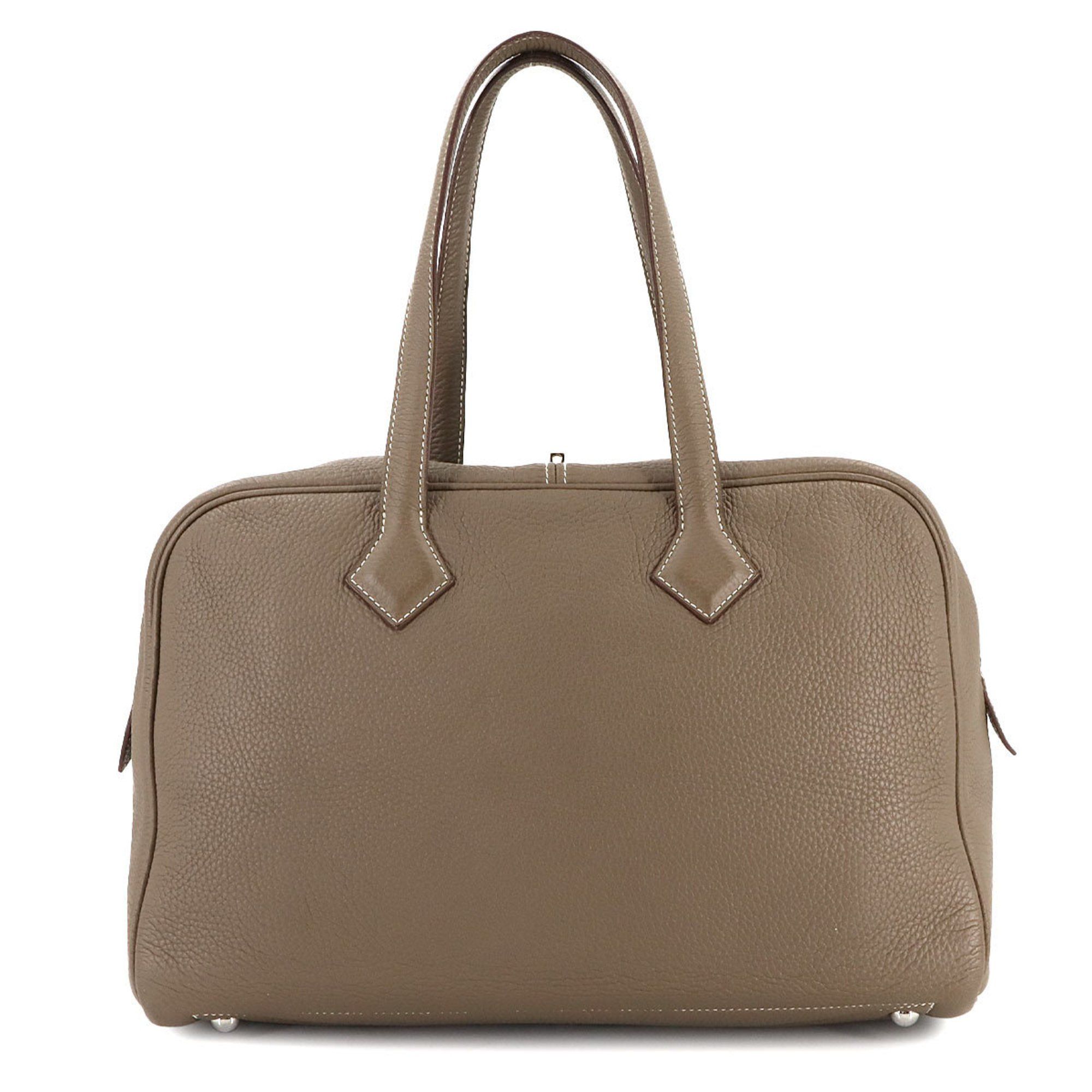 Hermes Victoria 2 35 Handbag Taurillon Clemence Etoupe T Stamp Silver Hardware