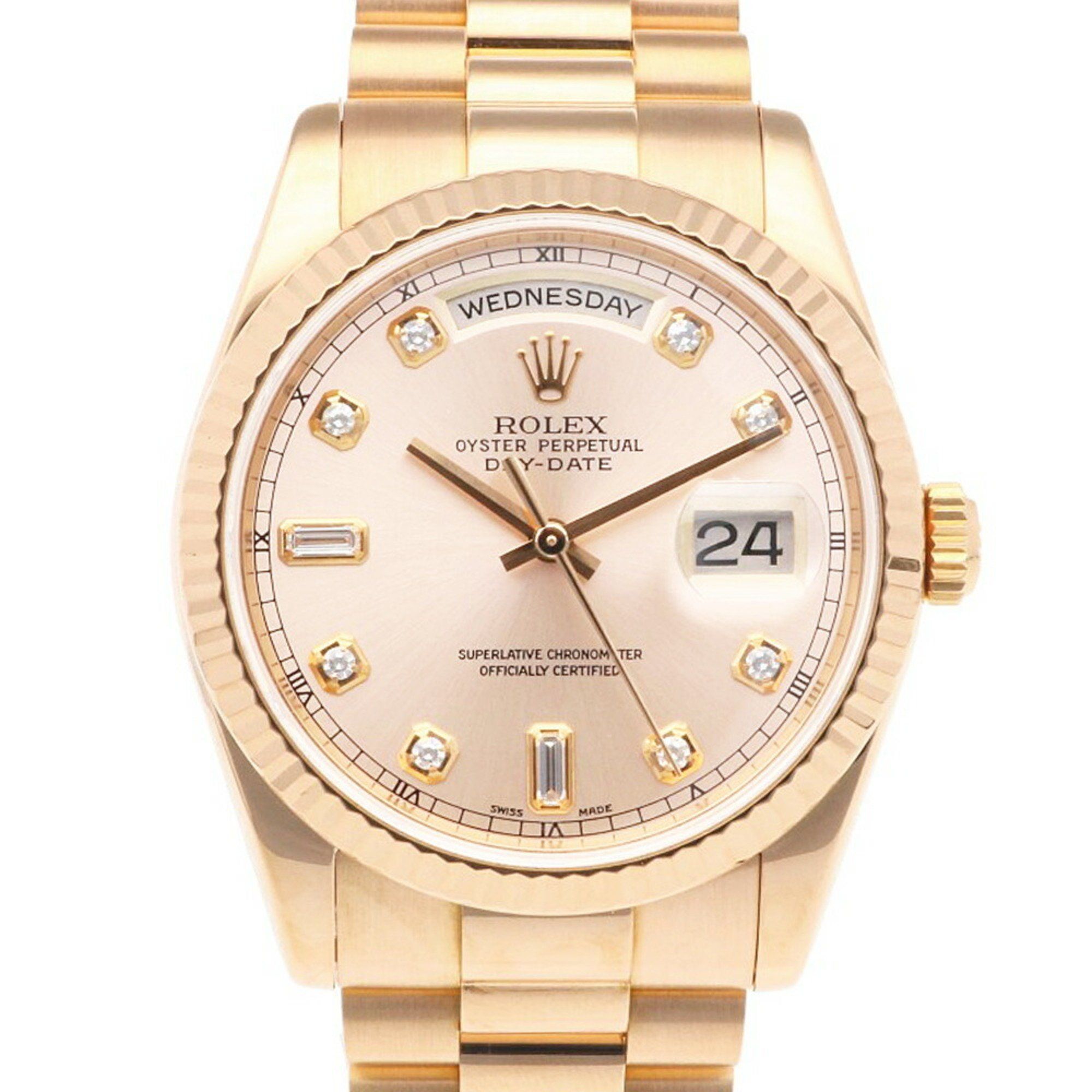 Rolex Day-Date Oyster Perpetual Watch 18K 118235A Automatic Men's ROLEX K Series 2001 Model 8P Round
