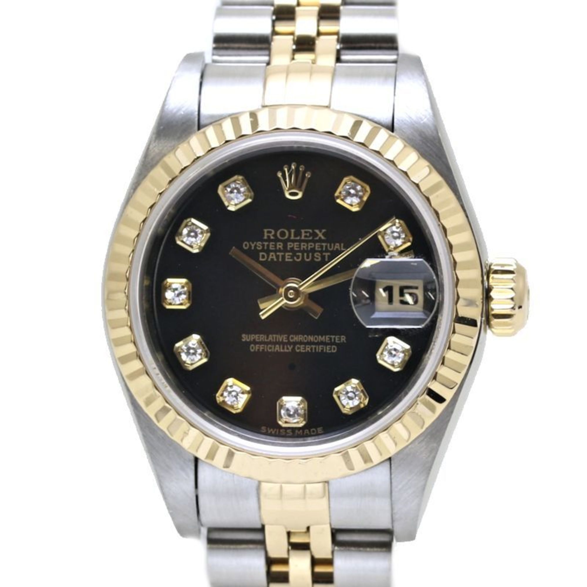 ROLEX Rolex Datejust 10P Diamond 79173G 18KYG Yellow Gold x Stainless Steel Ladies 39888 Watch