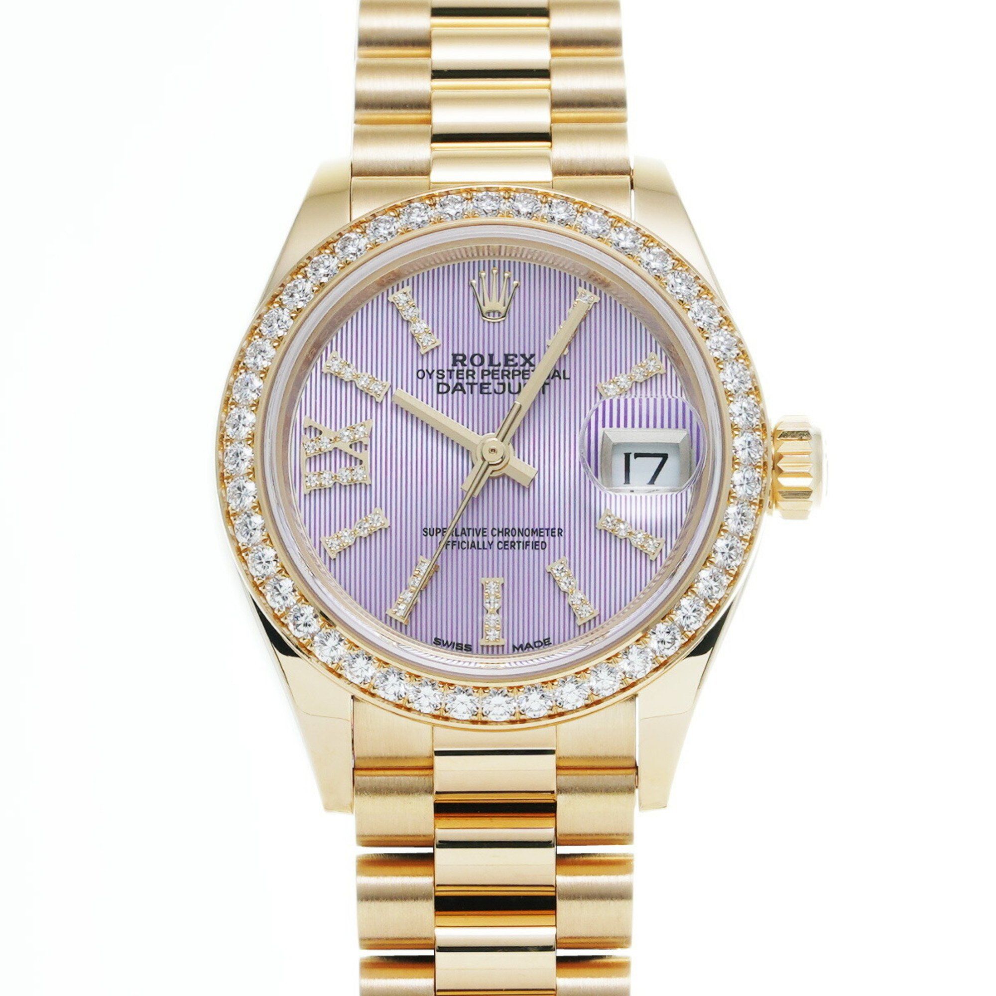 Rolex Datejust 28 Diamond Bezel 279138RBR Random Serial Number Lavender Tapestry/Diamond Ladies Watc