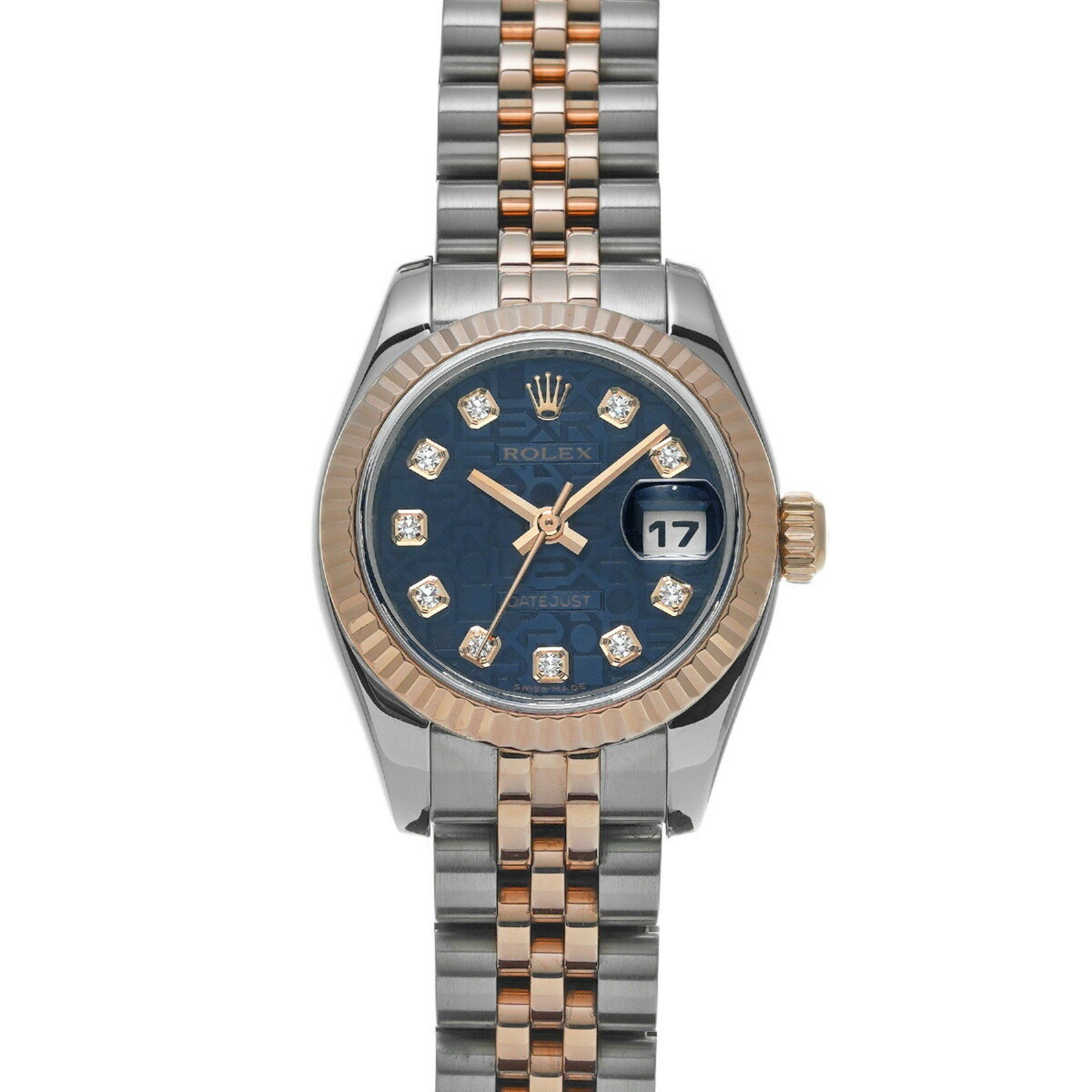Rolex Datejust 10P Diamond 179171G D Series (manufactured around 2006) Blue Computer/Diamond Ladies