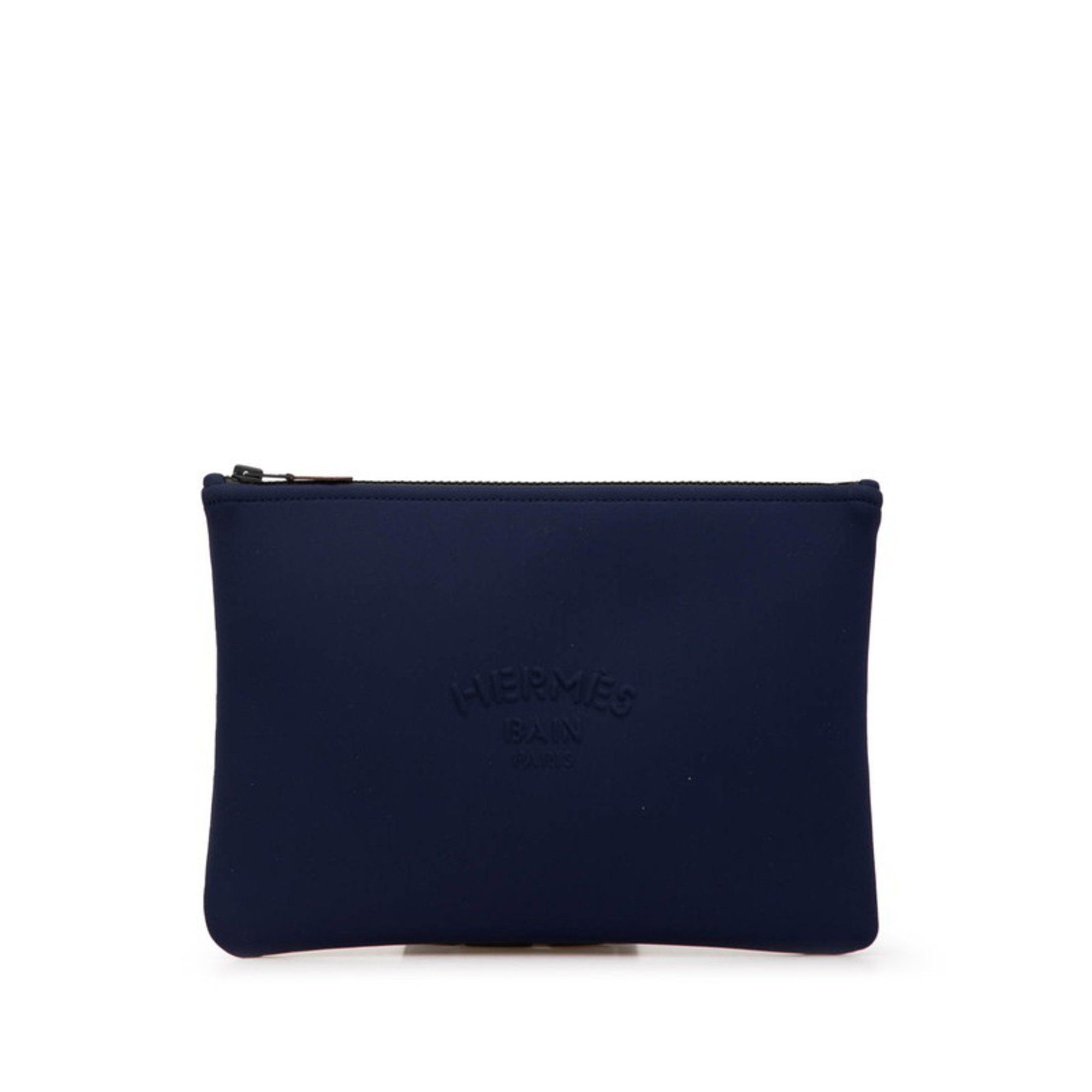 Hermes Truss Flat Neoban MM Pouch Navy Polyamide Women's HERMES