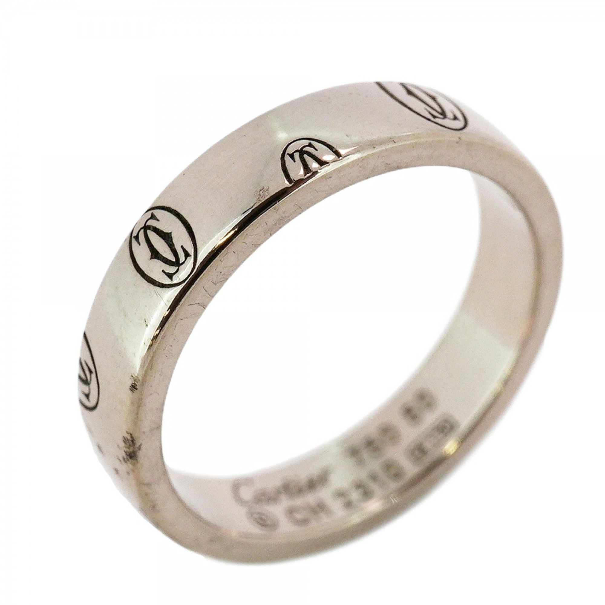 Cartier Ring Happy Birthday K18WG White Gold #50 Ladies