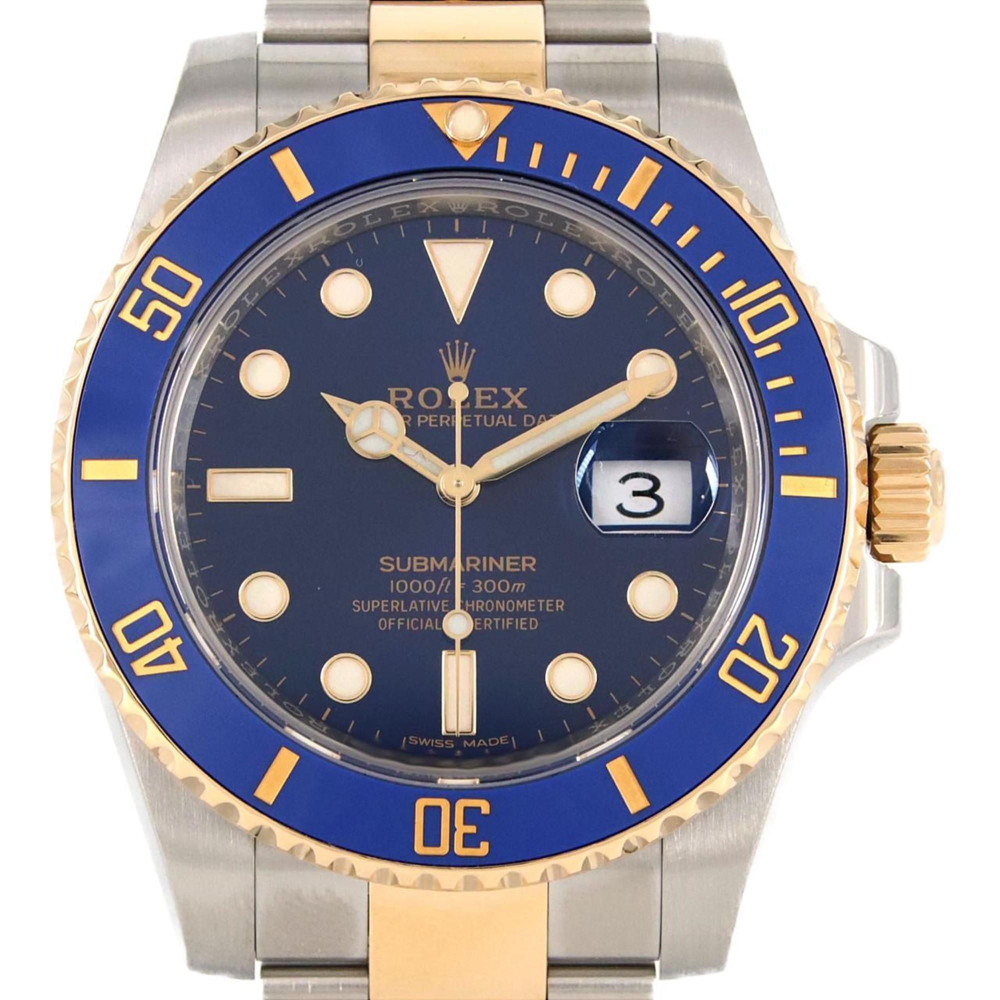 Rolex Submariner Date 116613LB SSxYG Watch Automatic Random Number