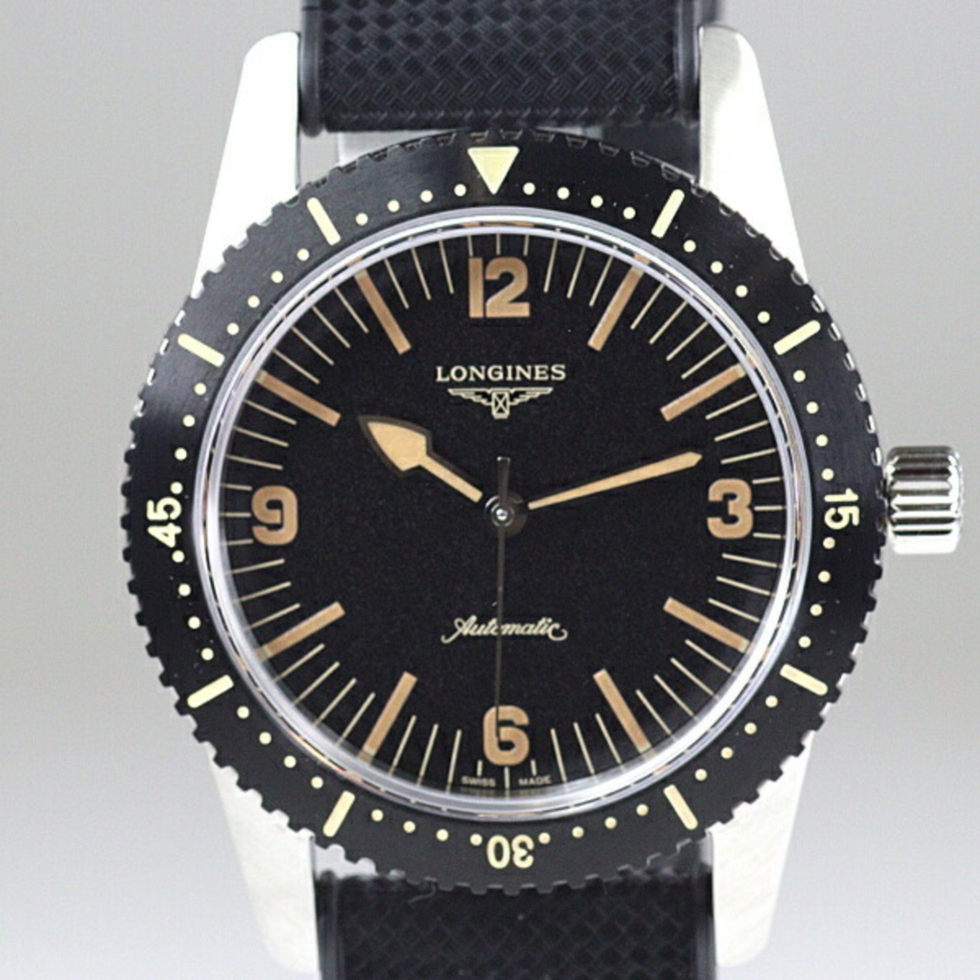 LONGINES Men's Watch Heritage Skin Diver L2.822.4 Black Dial Automatic