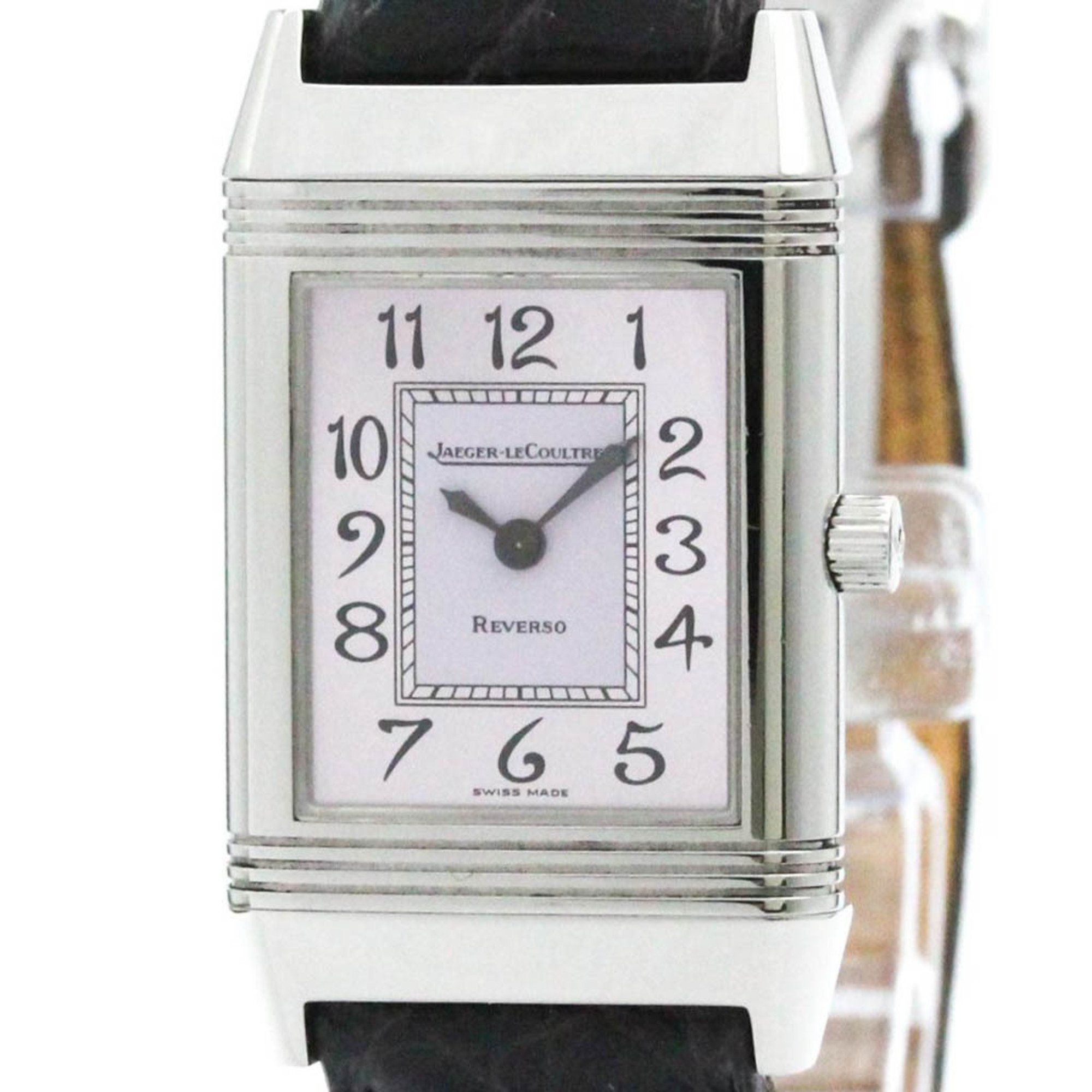 Polished JAEGER LE COULTRE Reverso Lady Steel Ladies Watch 260.8.08