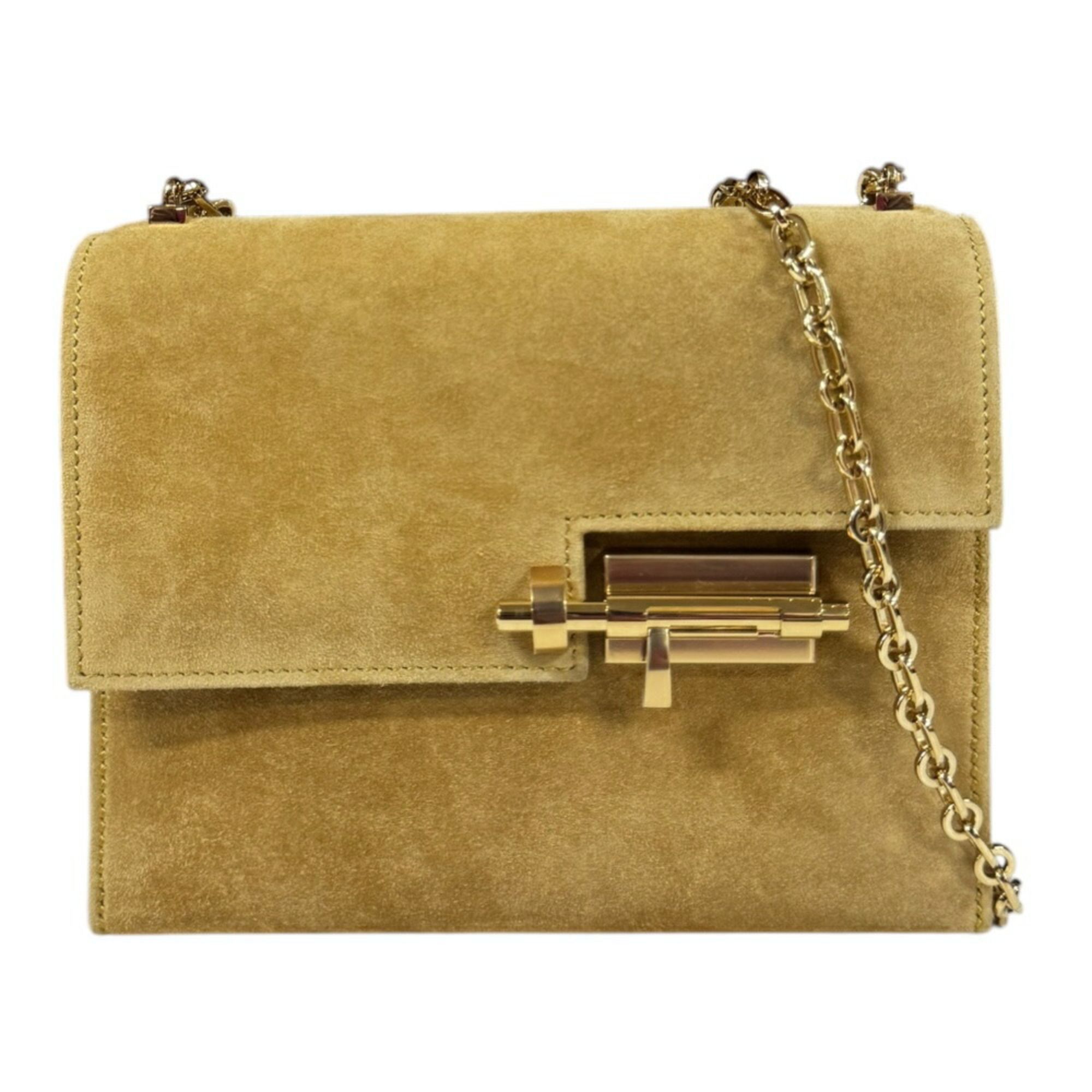 Hermes Veru Shoulder Bag Grizzly Beige Women's HERMES Chain