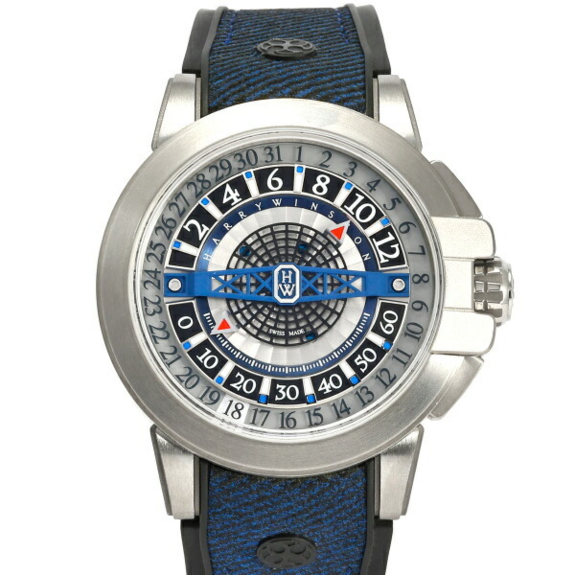 Harry Winston Ocean Project Z12 World Limited Edition 300 OCEAHR42ZZ001 Silver Black Dial Men's Watc