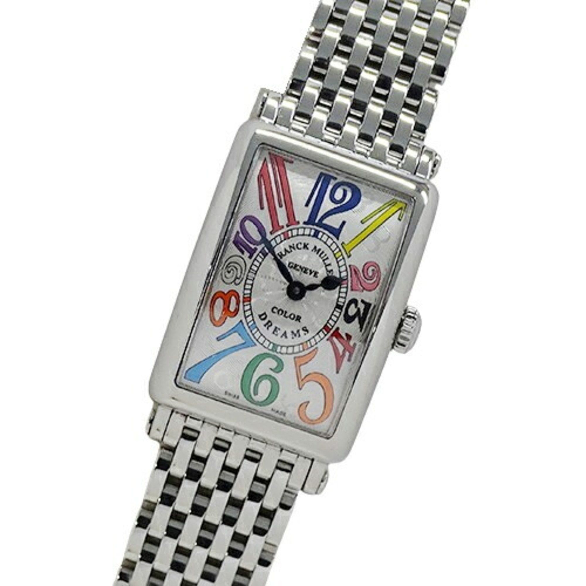 FRANCK MULLER Long Island Color Dream 902 Watch Women's Quartz Stainless Steel Silver Square Polishe