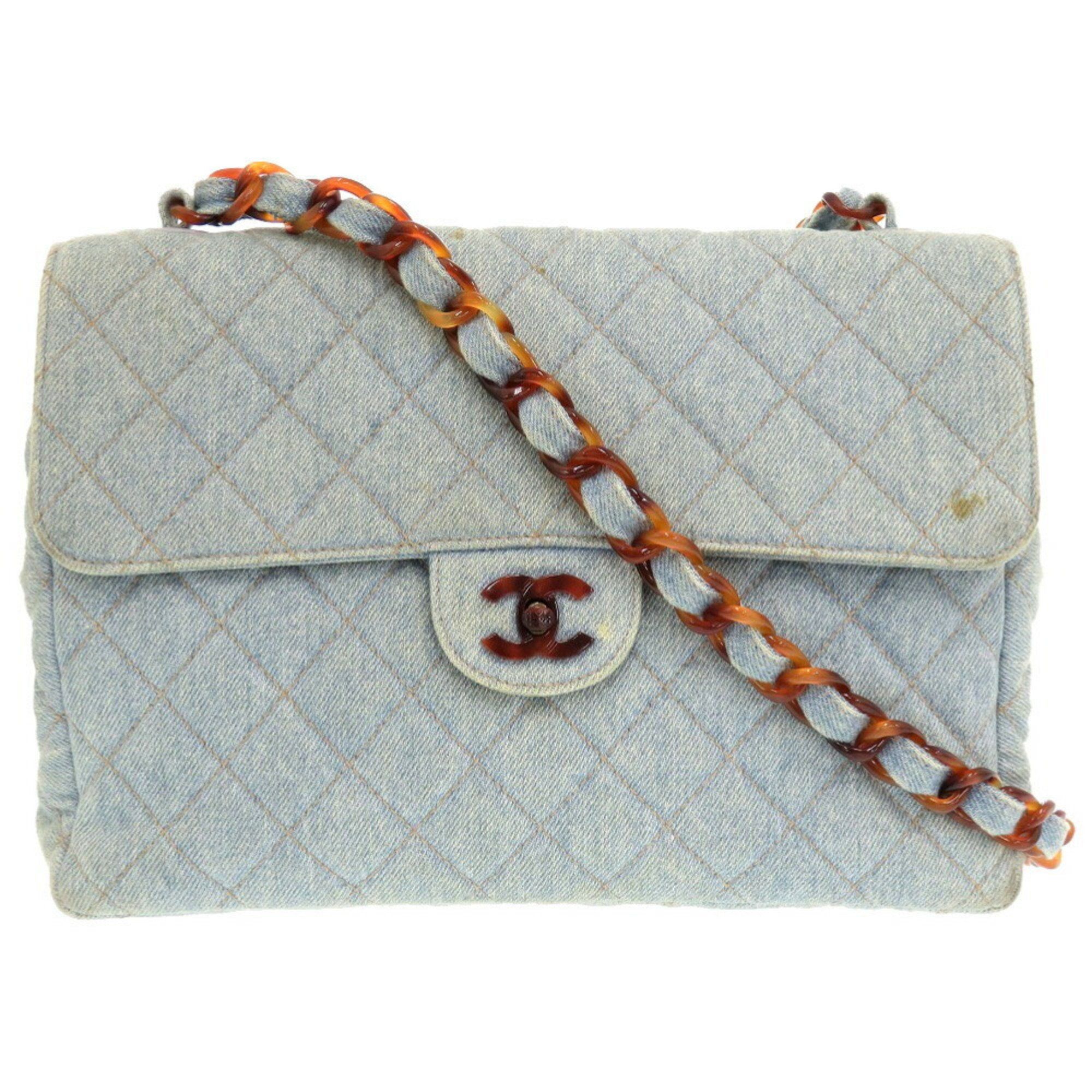 Chanel Plastic Chain Denim Blue No. 4 Shoulder Bag Coco Mark 0386 CHANEL