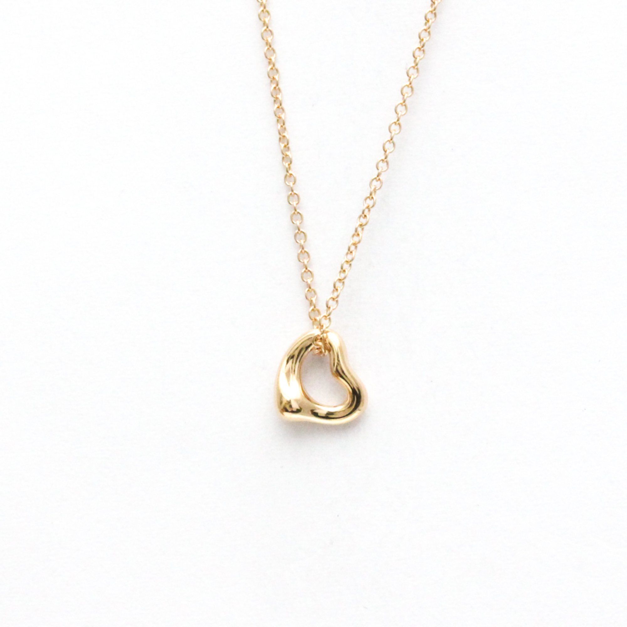Tiffany Open Heart Extra Mini Necklace Pink Gold (18K) No Stone Men,Women Fashion Pendant Necklace (