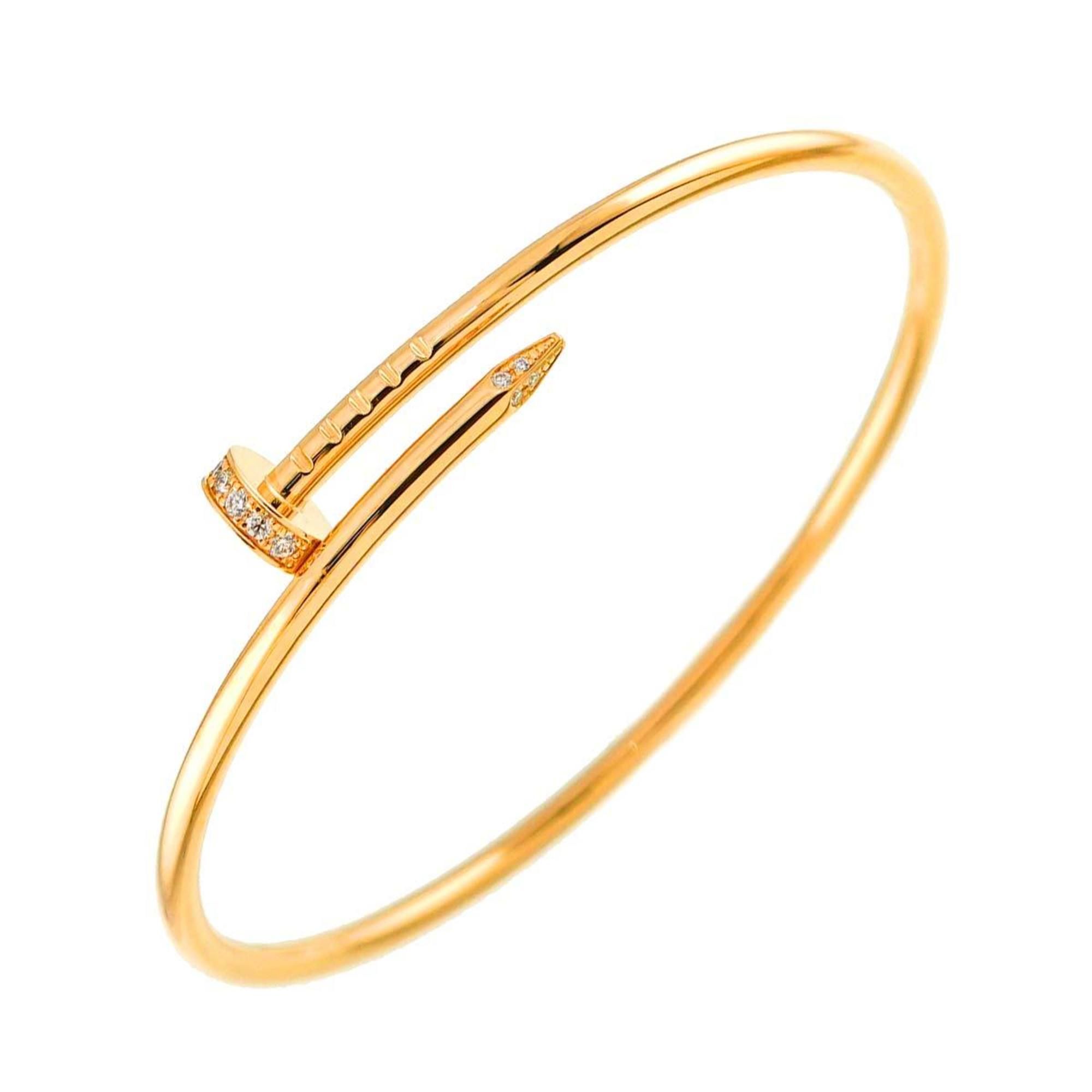 Cartier Juste Un Clou Small SM #17 Bracelet Diamond K18 YG Yellow Gold 750